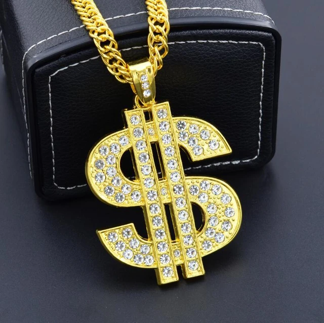 Gold Dollar Sign Necklace 