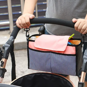 

Portable Baby Carriages Mummy Bag Stroller Hanging Bag Multifunctional Baby Nappy Storage Tool Waterproof Stroller Hanging Bag