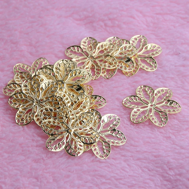 50 Pz Oro Foglie Filigrana Avvolge Connettori Artigianato In Metallo Connettore 50 Pz Oro Foglie Filigrana Avvolge Connettori Artigianato In Metallo Connettore