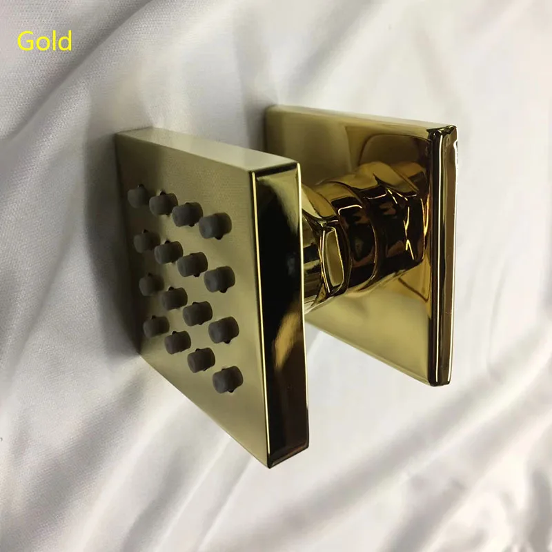 Gold Rain Body Jet Square Shower Massage Faucet Brass Chrome Body Jets