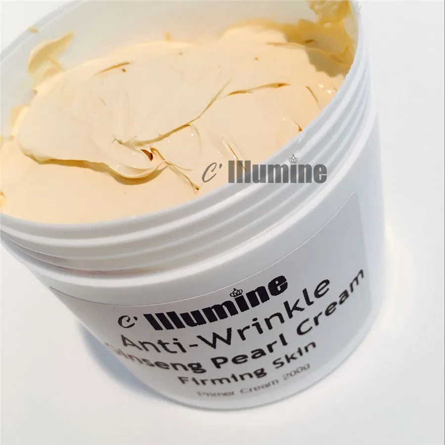 

Natural Foundation Makeup primer Ginseng White Pearl Day Cream Cheese Pearl Cream Whitening Freckle Skin Care Products 200g