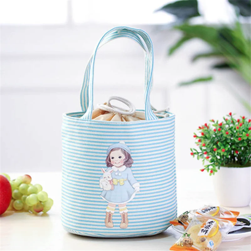 PACGOTH Корейский мультфильм девушка досуг сумки Tote Ланч мешок хлопок ткань