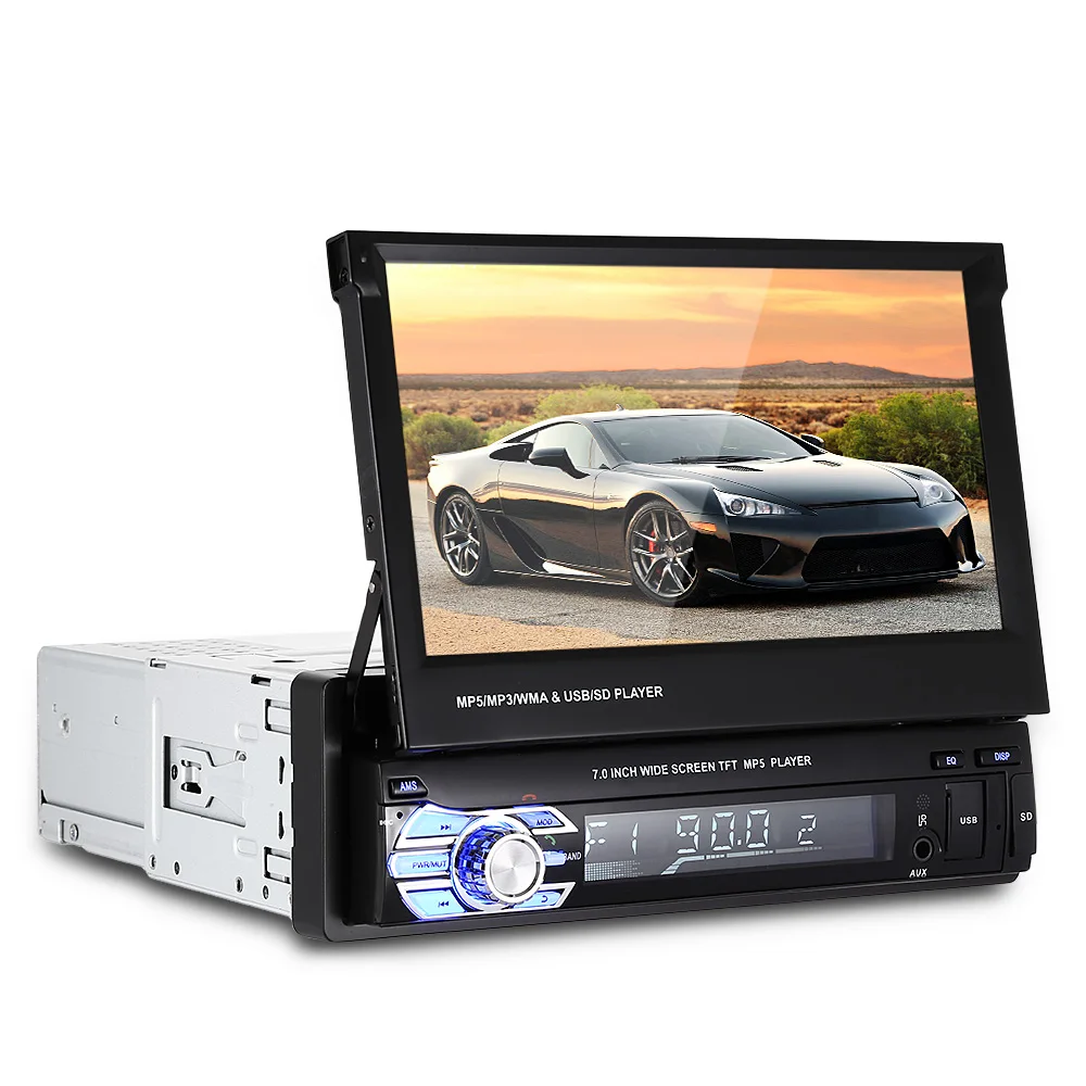 

1 Din Car Radio Universal 7.0'' LCD Touch Screen Bluetooth FM Radio Car Radio Player Car Audio Support Steering Wheel Control