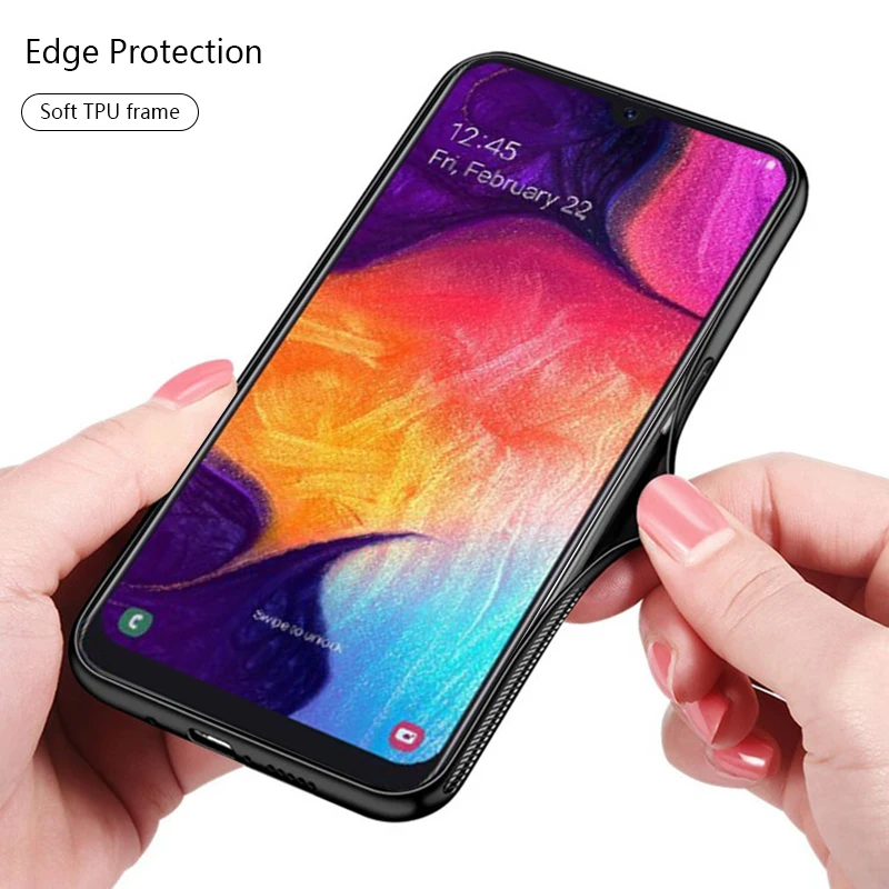 Glass-Cases-For-Samsung-A50-Case-Glossy-Tempered-Glass-Silicone-Frame-Hard-Back-Cover (2)
