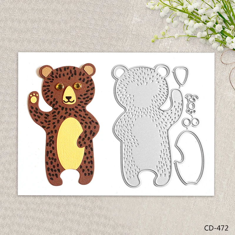 

Lovely Bear Metal Cutting Dies for Scrapbooking Photo Album Embossing DIY Paper Cards Making Decorative Stencil Craft CD-481