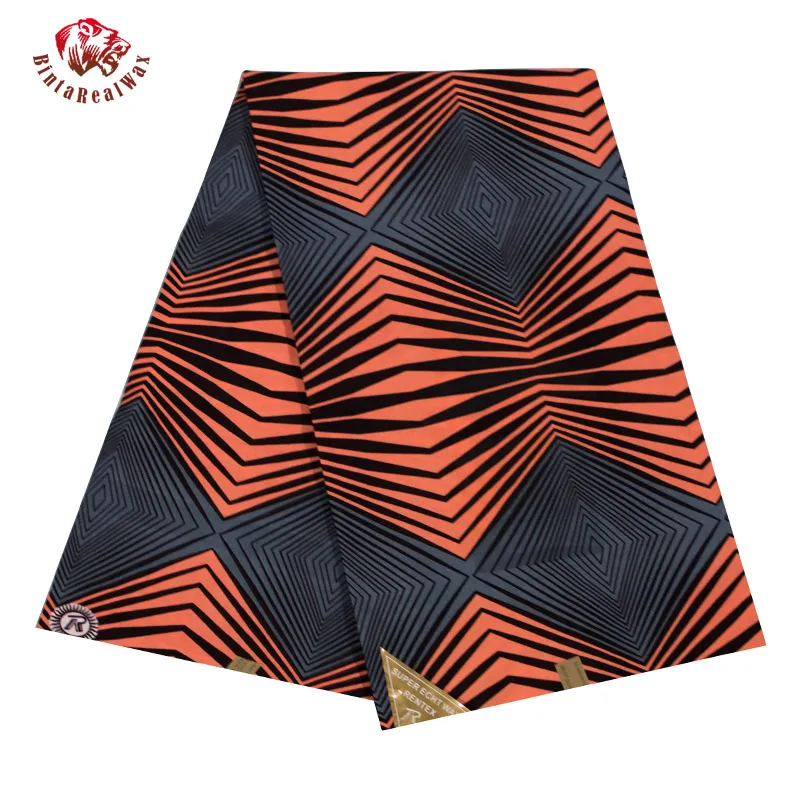 

New Polyester Wax Prints Fabric 2019 Ankara new bintarealwax High Quality 6 yards African Fabric for Party Dress FP6217