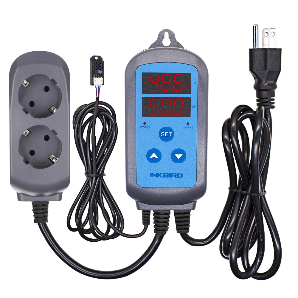 

Good Quality IHC-200 110V Digital Pre-wired Outlet Dural Stage Humidity Controller For Humidifier Dehumidifier ONE YEAR WARRANTY