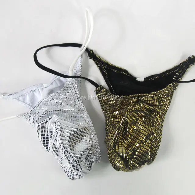 Buy Mens Thongs String Underwear Gold Silver Micro