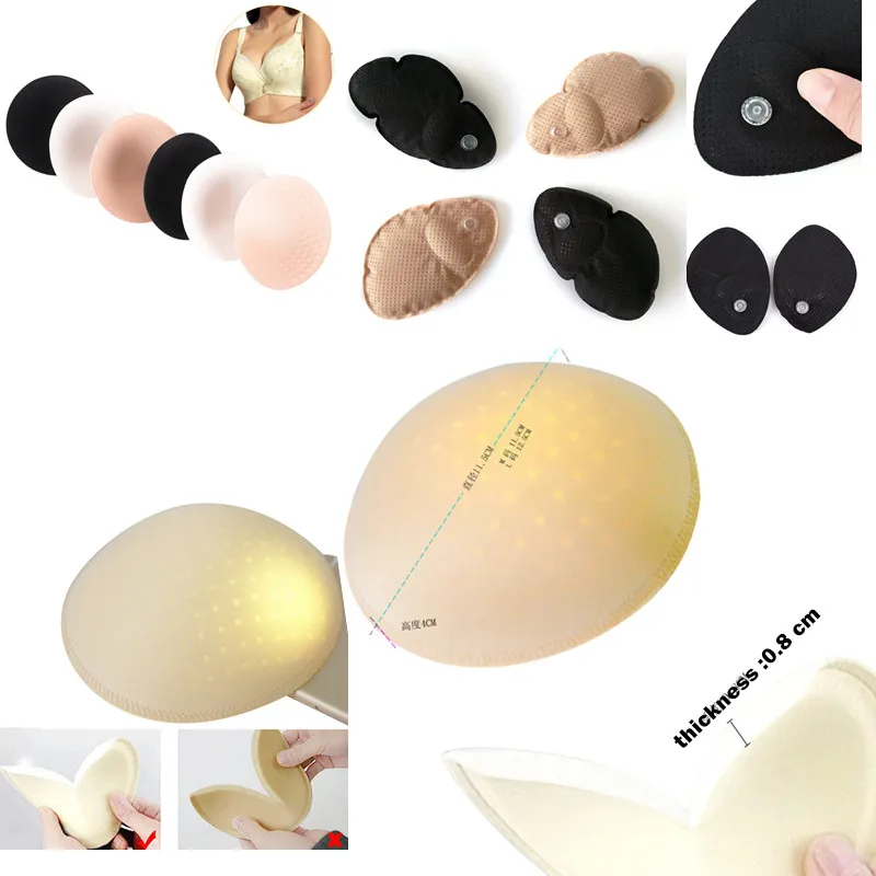

1 Pair Women Sponge Foam Push Up Bra Pads Enhancer Swimsuit Padding Inserts Cups Breast Bra Bikini Swimwear Chest Pad