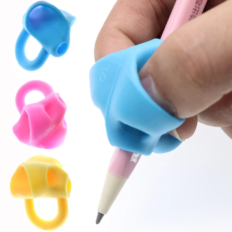 

3 PCS Colorful Three Finger Pen Grip Kids Writing Posture Correction Pencil Holders Cute Learning Gift School Stationary 01210