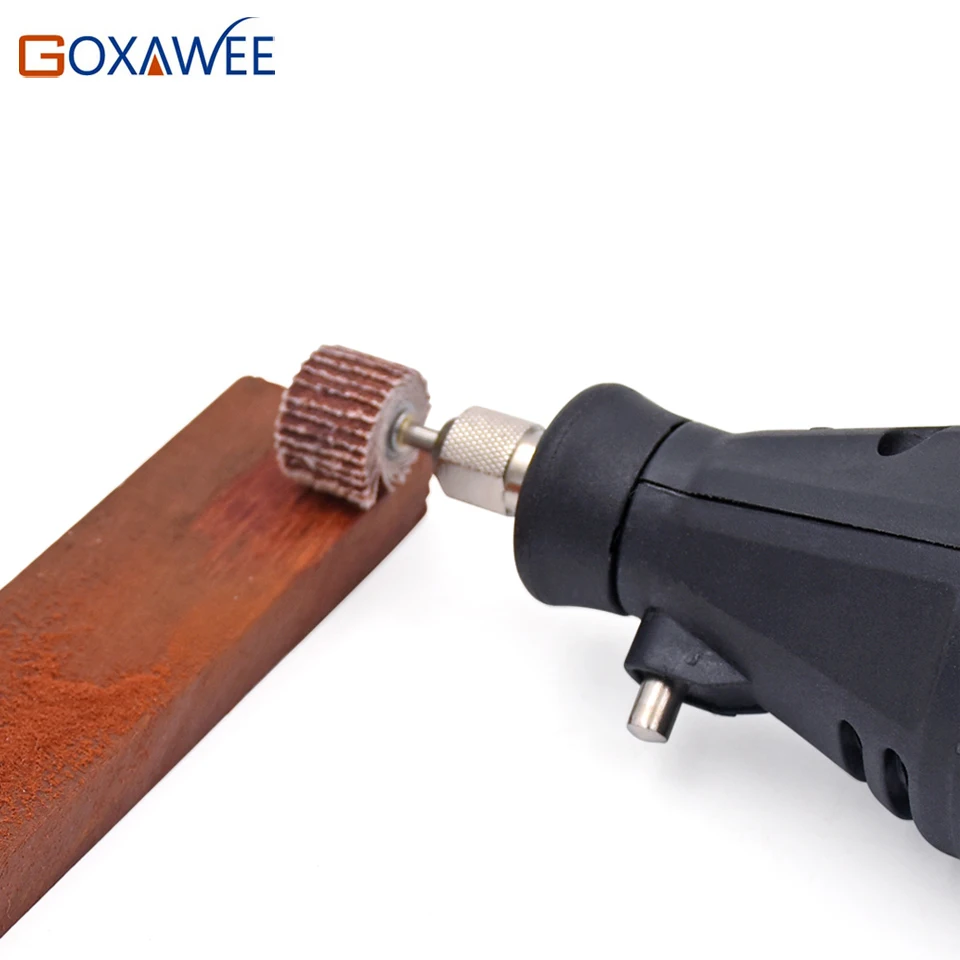 10pcs Emery Cloth 80120240400600# Abrasive Sandpaper 12mm Grinding Flap Wheel Brushes for woodworking disc with 2 mandrel6