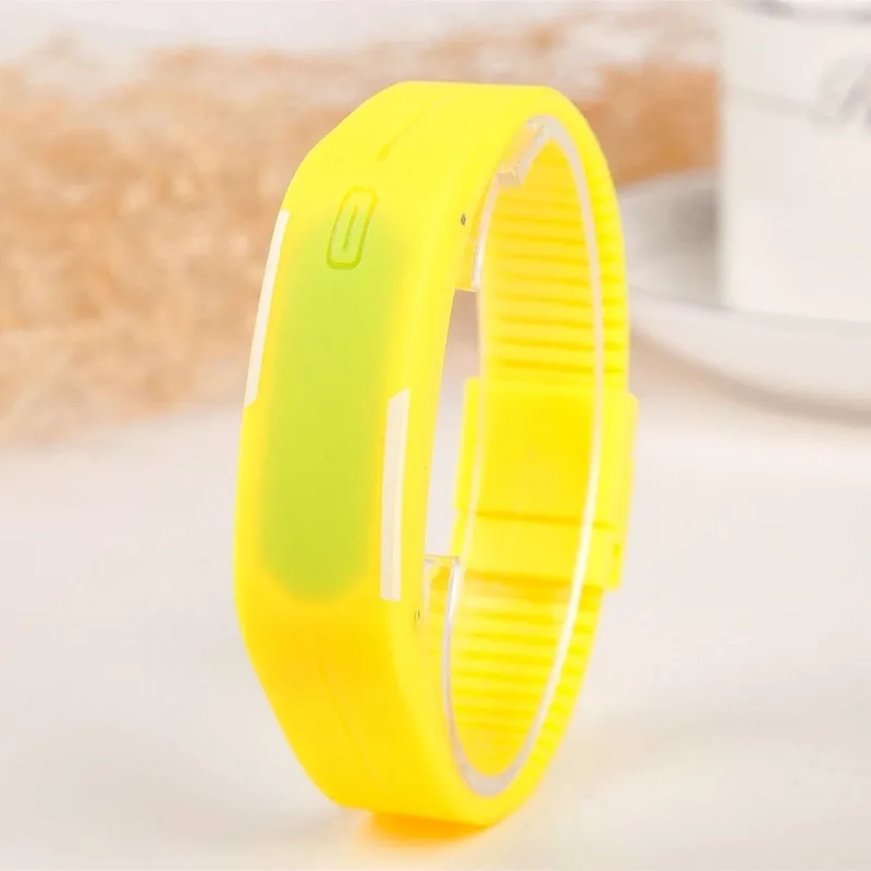 Простой светодиодный цифровые мужские часы relojes hombre повседневные силиконовые спортивные часы для мужчин montre hommes relogio masculino esportivo - Цвет: yellow