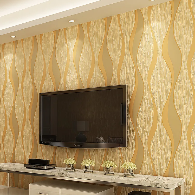

3D Nonwovens Wallpaper Roll Living Room TV Background Print Wall-papers Murals Stripe Corridor Modern Home Decor Top Quality