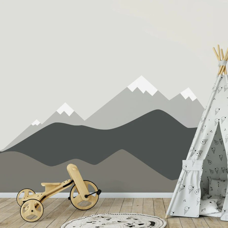 2M Large Size Hilltop Mountain Wall Decal DIY self adhesive Nursery Wall Decor Art Mountain ...