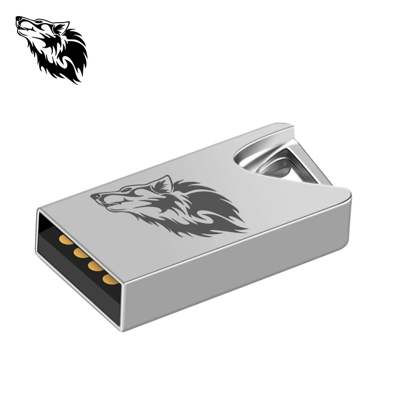 HoT WOLF usb flash 8 ГБ 16 ГБ 32 ГБ 64 Гб 128 ГБ флеш-накопитель usb Высокоскоростной флеш-накопитель mini USB с подарочным брелоком