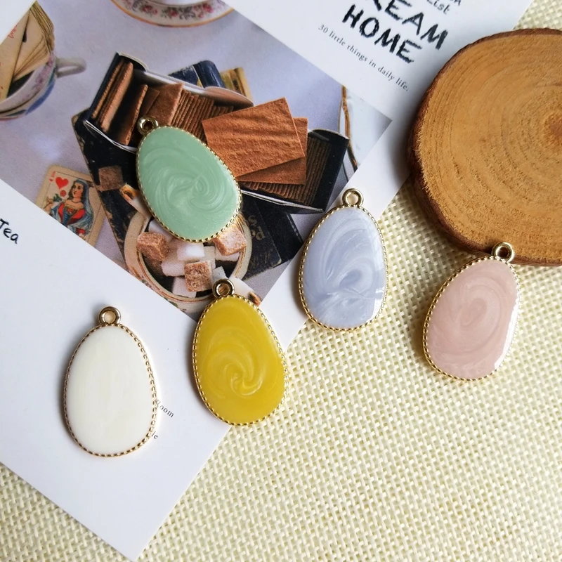 

DIY handmade jewelry accessories alloy dripping powder after hanging ear nail special-shaped pendant ear decoration material