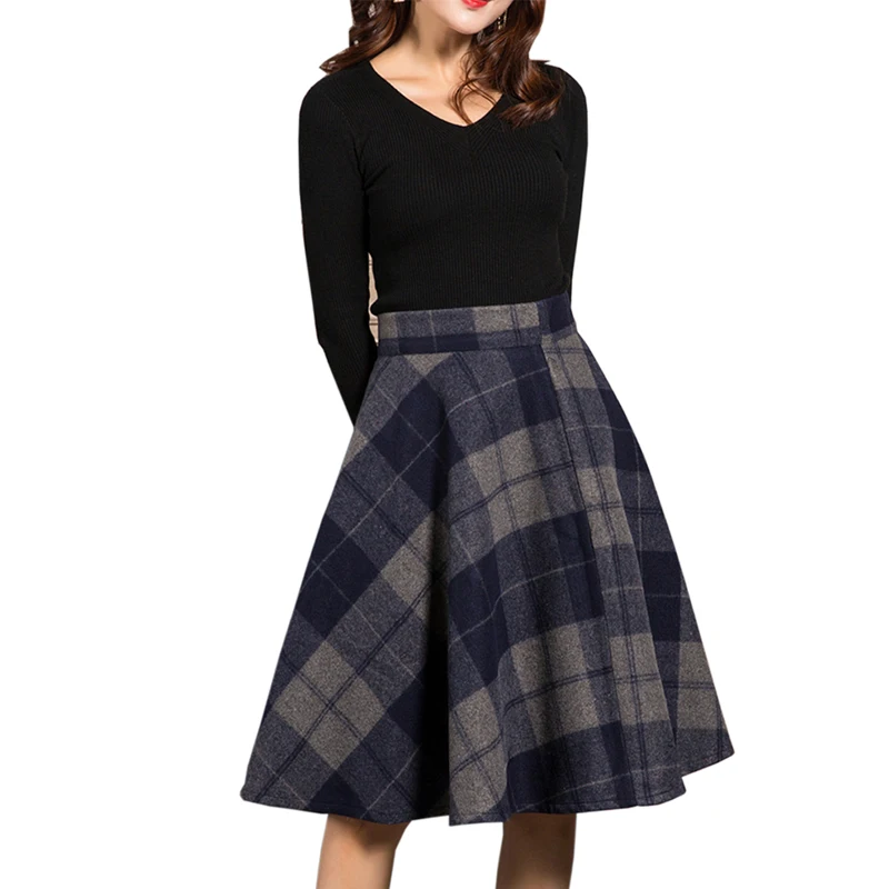 

Daatthird Autumn Skirt For Women 2018 Winter Women's Wool Skirt Lolita Short Skirt For Girls Vintage Plaid Skirt Saia