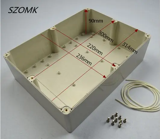1 шт., электроника, водонепроницаемая распределительная коробка 320*240*110 мм IP65 Водонепроницаемая пластиковая коробка, большой пластиковый корпус коробки