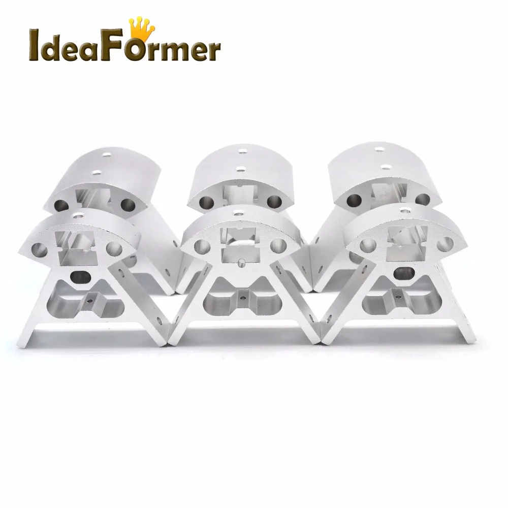 

Kossel Reprap 3D printer parts high quality 3pcs bottom+3pcs top 1 set 2020 Aluminum Alloy Corners profile silver Vertex