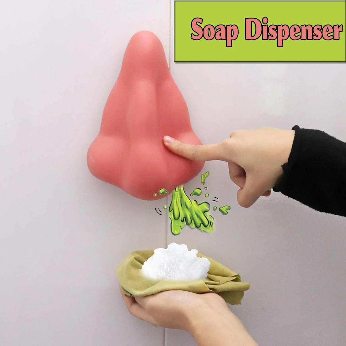 

Cute Shower Gel Sanitizer Nose Shape Soap Dispenser Funny Nose Bathroom Show with Suction Hooks Novelty