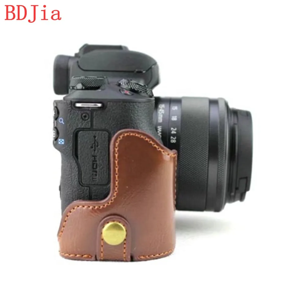 Новейший чехол для камеры Canon EOS M50 EOS Kiss M из искусственной кожи с отверстием для батареи