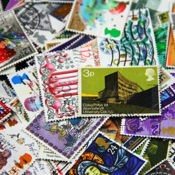 

100 PCS/Lot No Repeat British Postage Stamps Collections From United Kingdom With Post Marks Stamp Postal All Used, Collection