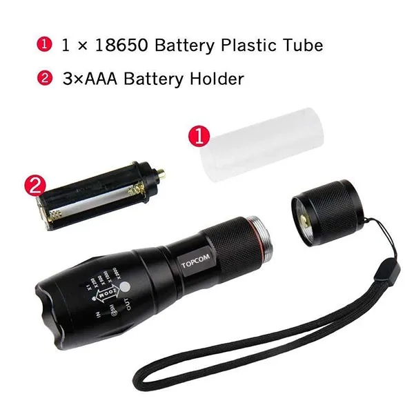 Military Grade Tactical Flashlight - G700 Flashlight with Nylon Holster image 5