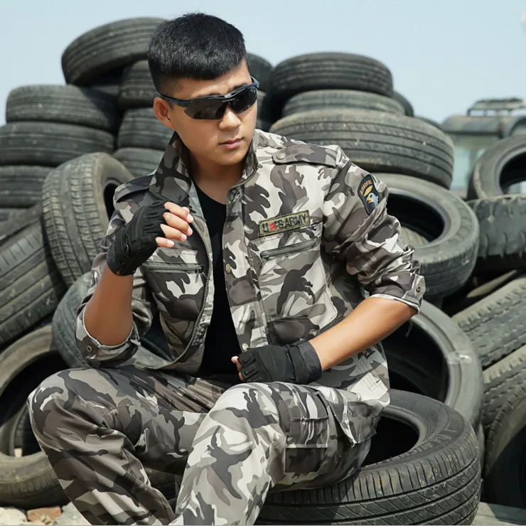 

2019 Brand Men camouflage suit Tops quality military fans Tactical uniform Big Size 4XL CS game uniforms camouflage Sets
