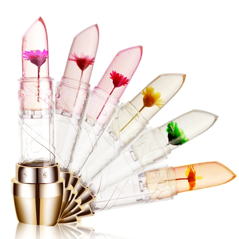 

New Brand Transparent Baby Pink Moisurizer Jelly Lipstick Waterproof Magic Temperature Change Color Flower Balm Lipstick
