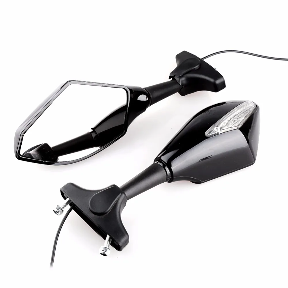 

1 Pair Motorcycle Bicycle Mirror MTB Road Bike Rear View Mirrors Arrow Style with LED Turn Signals Amber Light Safety Mirrors