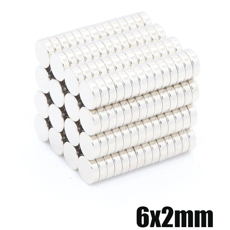 

1000Pcs Neodymium Magnet Disc 6x2 mm N35 Permanent NdFeB Small Round Super Strong Powerful Magnetic Magnets For Craft 6 x 2 mm