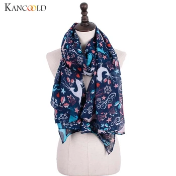 

KANCOOLD Scarf women Printed Christmas Winter Thermal Active Printed Scarf Colorful high quality Scarf Women 2018Nov22