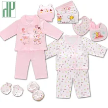 18 pcs/ensemble 100% coton nouveau-né bébé vêtements cadeau ensembles nourrissons mignon de bande dessinée costume Printemps Été bébé filles garçons vêtements survêtement