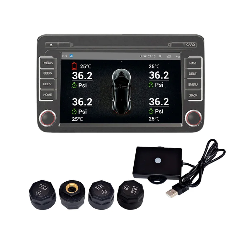 

Car TPMS USB Connecting Android DVD/MP5 Large-size Screen Monitors Tire Pressure Monitoring System