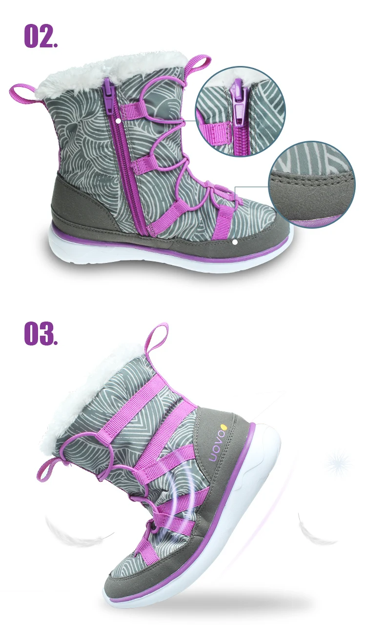 UOVO/ новые детские ботинки, модные зимние ботинки, детская спортивная обувь, красивые короткие ботинки для мальчиков и девочек, европейские размеры#28-37