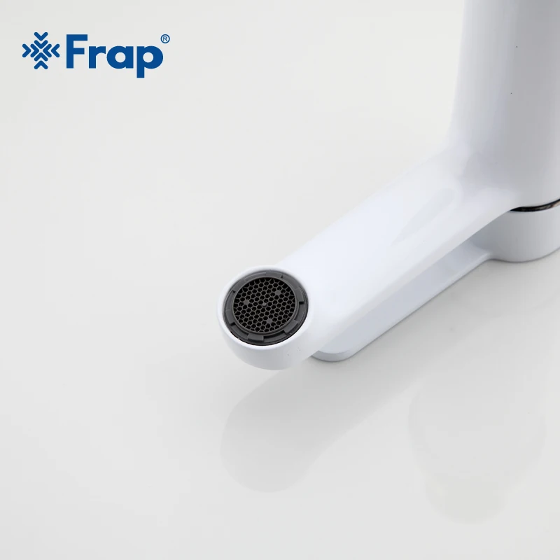 Kaufen FRAP Weiß Bad Messing Wasserhahn Kalt und Warmwasser Mischer Becken Waschbecken Hahn Einzigen Handgriff TORNEIRA F1041