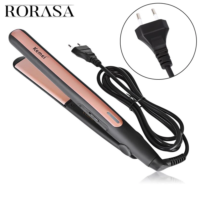 Pro Tourmaline Ceramic Hair Straightener Flat Iron Styling Tool 100-240V With Electric Thermostat Straight Perm Hairdresser | Красота и