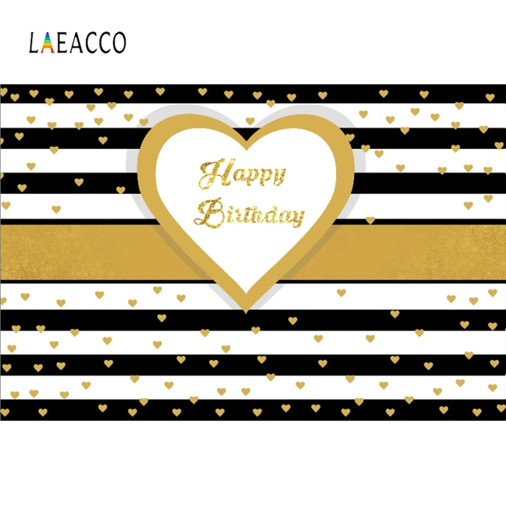 

Laeacco Black White Stripes Baby Birthday Party Heart Pattern Banner Photo Backgrounds Photographic Backdrops For Photo Studio