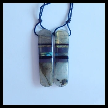 

Design,Obsidian,Labradorite,Hematite,Gemstone earring bead,38x9x4mm,7.8g