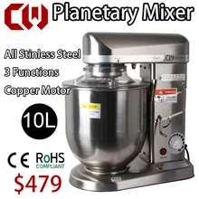 10L High Quality Full Stainless steel Planetary Mixer Commercial Stand Food Mixer, Egg,Cream,Flour Mixing Blender