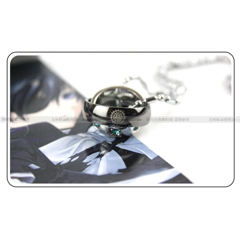 Двойное кольцо ожерелье из металлического сплава для Аниме ONE PIECE/Hatsune Miku/Attack On Titan/Наруто подарок Косплей Аксессуары - Цвет: Black Butler