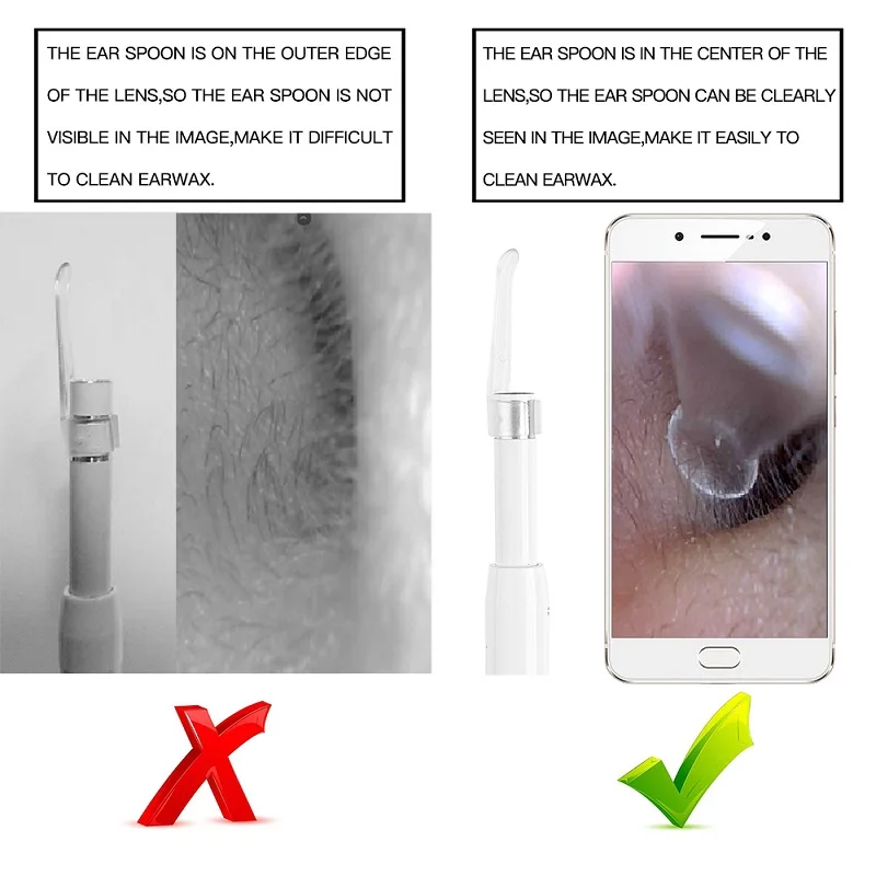 5,5 мм Портативный отоскоп wifi otoscope набор ушной очиститель камера беспроводная Ушная туннельная Камера Эндоскоп ушной Пинцет черный с подарочной коробкой