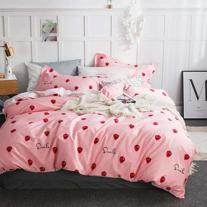 

Brief Cotton Bedding Set Geometric Printed Bedlinens 3/4pcs/set Duvet Cover Set Pillowcases Bed Sheet AB Side Bedding Set