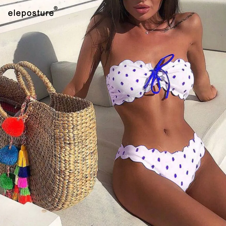 Sexy Polka Dot Bikini Women 2019 Two Piece Swimsuit Push Up Swimwear Floral Side Bathing Suit Brazilian Beach Wear Swimming Suit Sexy Polka Dot Bikini Women 2019 Two Piece Swimsuit Push Up Swimwear Floral Side Bathing Suit Brazilian Beach Wear Swimming Suit