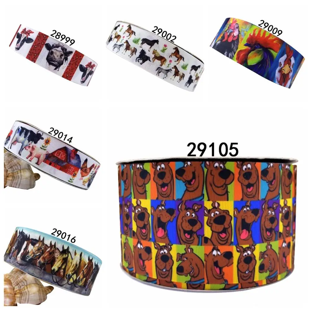 

Free shipping 50 yard per size cartoon ribbon printed grosgrain ribbon 29105