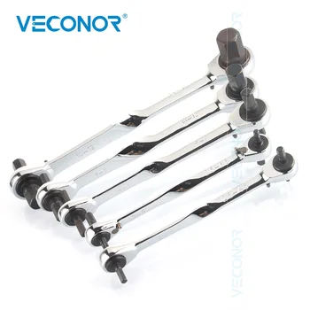 

5PCS 4 in 1 Reversible Hex Wrench Set of Keys Adjustable Hex Spanner Kit Full Polish Labor Saving 72T Ratcheting Inserted