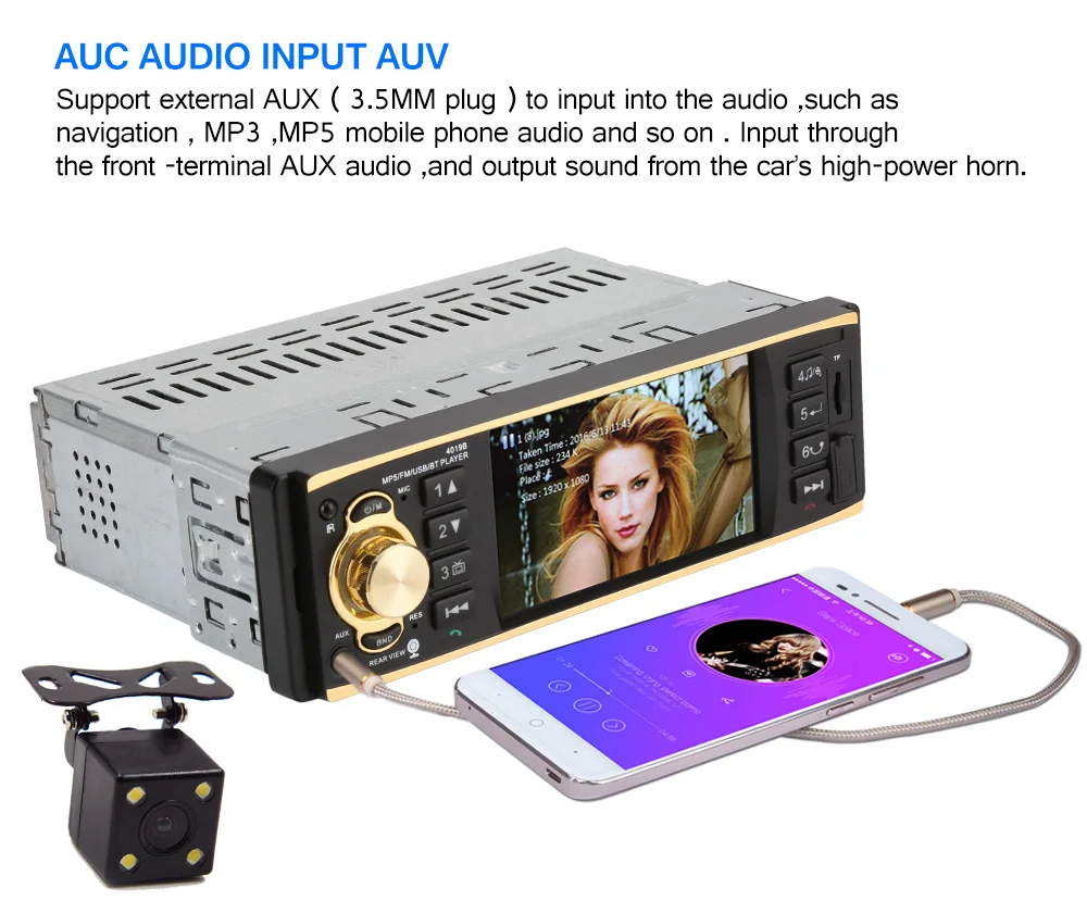 Авторадио автомобильное радио кассетный плеер 4,1 дюймов HD Пульт дистанционного управления Bluetooth 1 Din USB AUX FM зеркальное соединение для Andriod