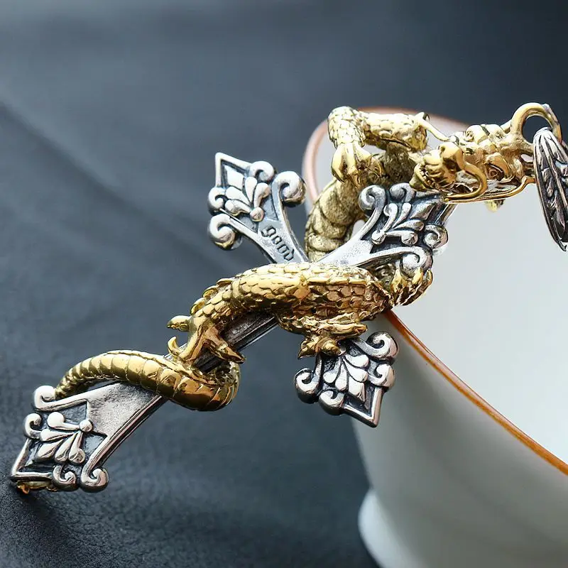 Ge sterling silver jewelry wholesale SILVER CROSS PENDANT MENS Vintage Silver Pendant 925