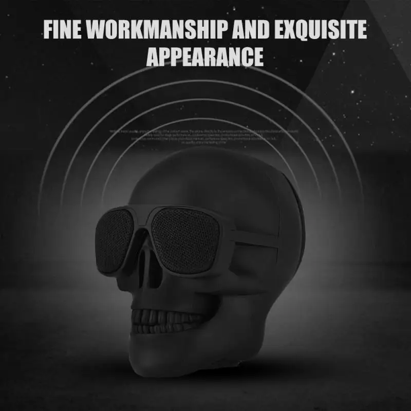 Portable Skull Head Wireless Bluetooth Speaker Mini Bass Stereo Speaker HD Sound