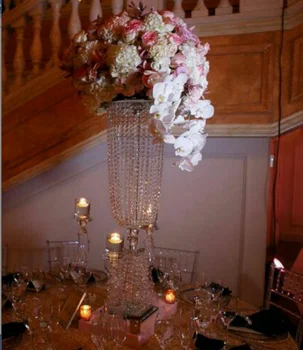 

silver vase and flower centerpiece ,acrylic crystal trumpet vase for weddings